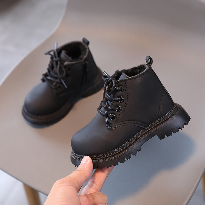 Big Cotton Boys’ Martin Boots – Side Zipper | Stylish Winter Ankle Boots