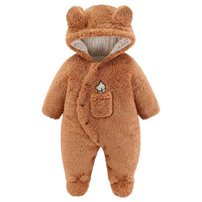 Winter Cotton Baby Jumpsuit – Warm Outdoor Romper Set for Newborns & Toddlers