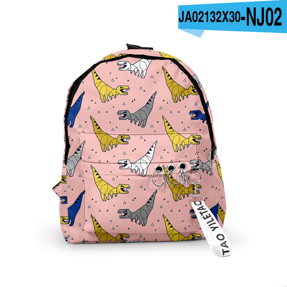 3D Dinosaur Patterned Backpack – Retro European & American Style for Toddlers and Kindergarten