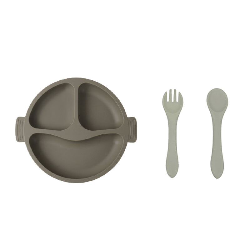Silicone Divided Baby Plate – 3-Compartment Feeding Set for Toddlers