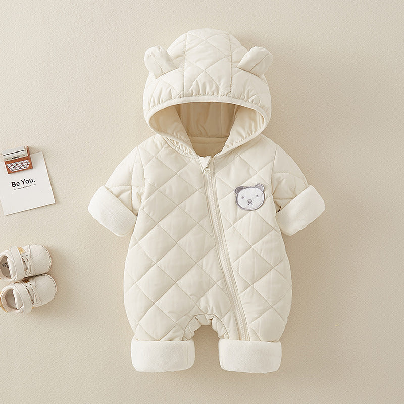 Thick Cotton Baby Jumpsuit for Autumn & Winter – Warm Outdoor Romper for Newborns