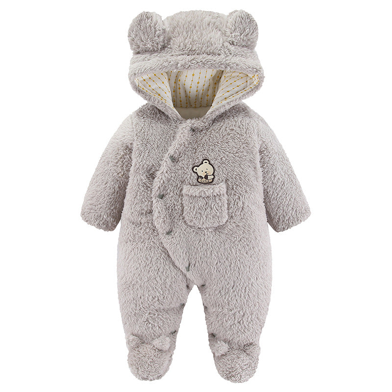 Winter Cotton Baby Jumpsuit – Warm Outdoor Romper Set for Newborns & Toddlers
