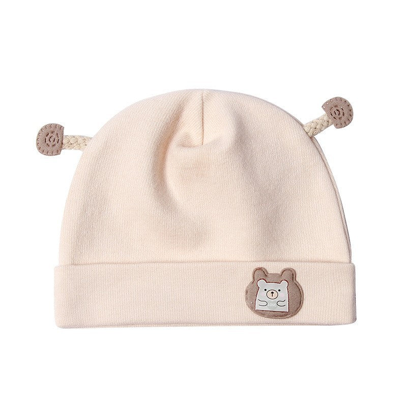 Double-Layer Cotton Baby Hat – Bear Style