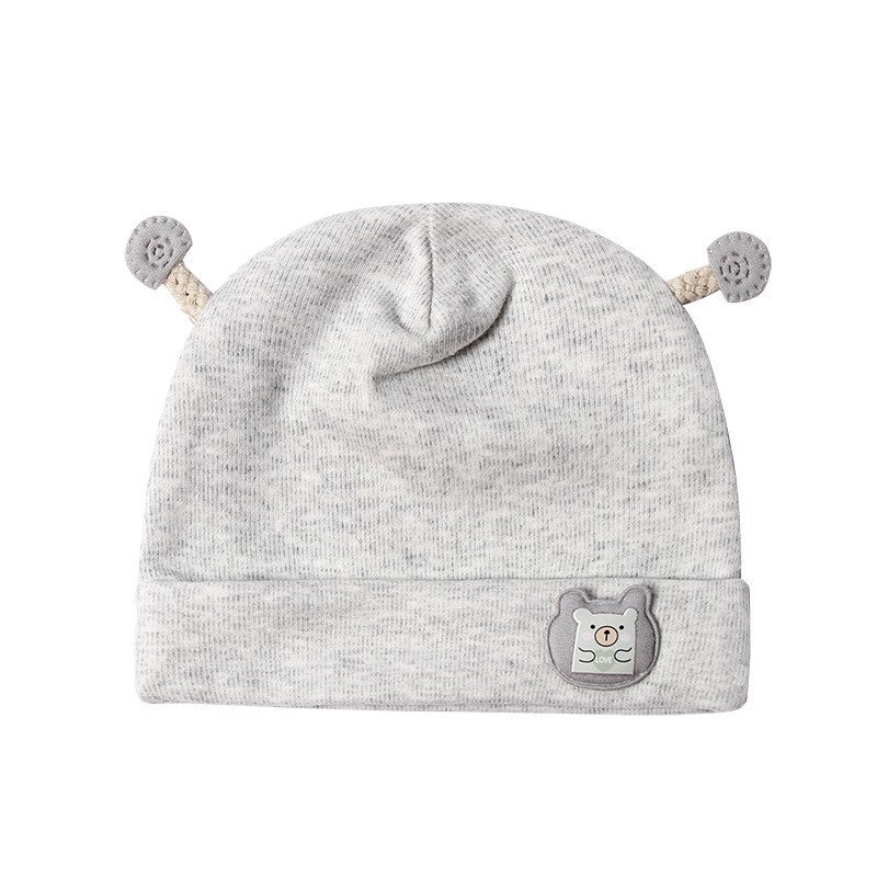 Double-Layer Cotton Baby Hat – Bear Style