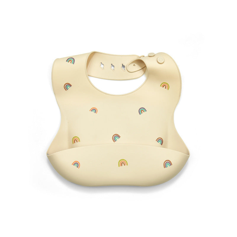 INS Baby Bibs BPA Free Waterproof Soft Silicone Saliva Solid Dripping Banana Bib Cartoon Print Flower Adjustable Lunch Aprons