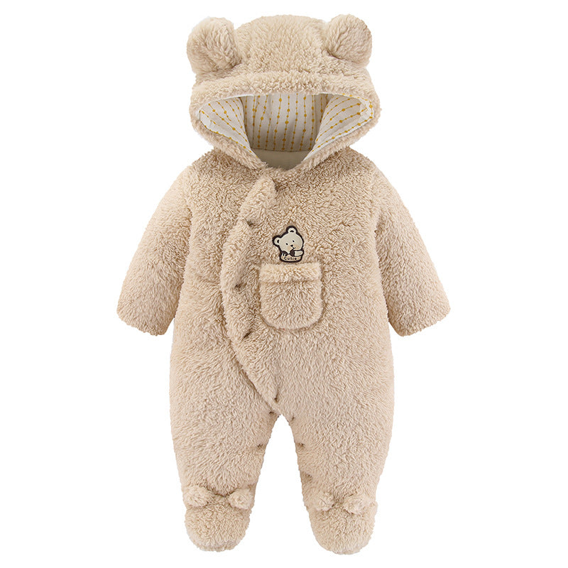 Winter Cotton Baby Jumpsuit – Warm Outdoor Romper Set for Newborns & Toddlers