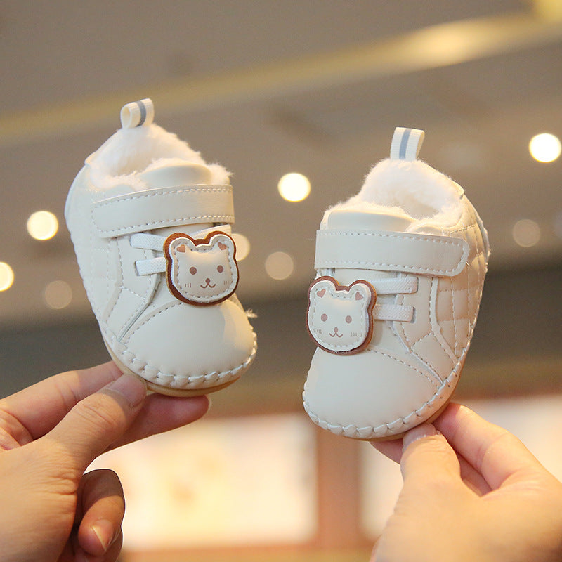 Spring & Autumn Baby Walking Shoes – Korean Style Bear Design, Anti-Slip Casual Shoes for 1-Year-Olds