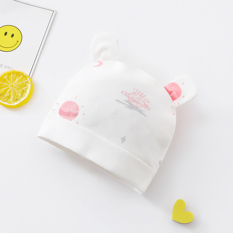 Newborn Cotton Baby Hat – Lightweight Spring & Summer Cap (0–2 Months)