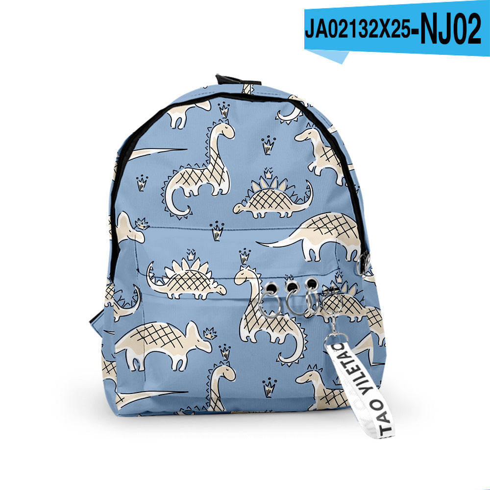 3D Dinosaur Patterned Backpack – Retro European & American Style for Toddlers and Kindergarten