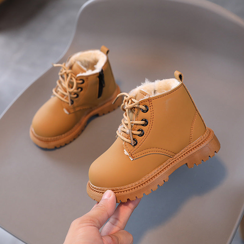 Big Cotton Boys’ Martin Boots – Side Zipper | Stylish Winter Ankle Boots