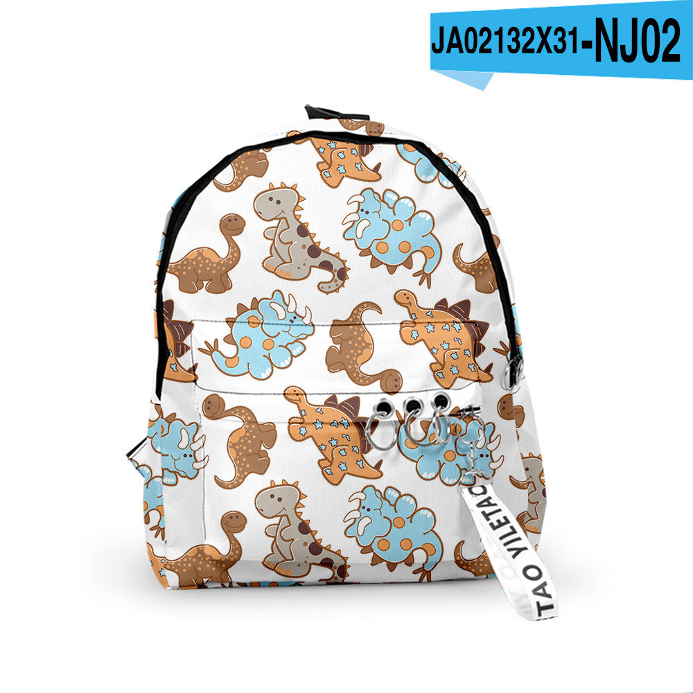 3D Dinosaur Patterned Backpack – Retro European & American Style for Toddlers and Kindergarten