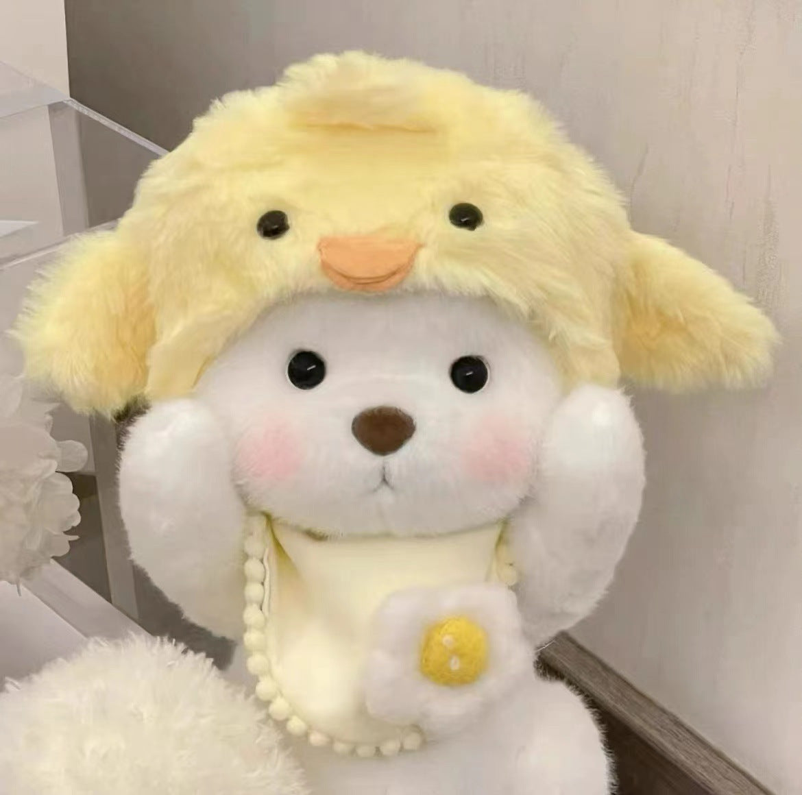 Handmade Jointed Bear Plush Doll – 30cm Soft Toy with Baby Clothes (Medium Size)
