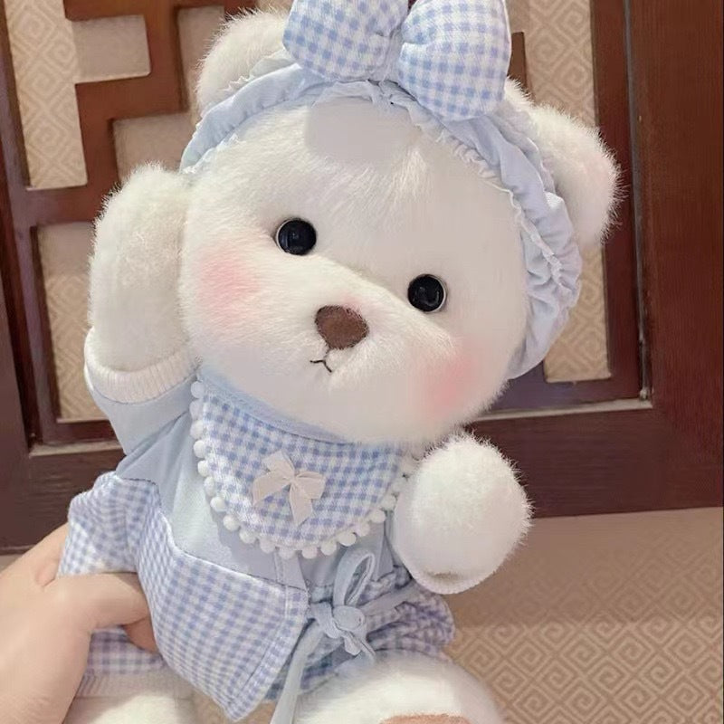 Handmade Jointed Bear Plush Doll – 30cm Soft Toy with Baby Clothes (Medium Size)