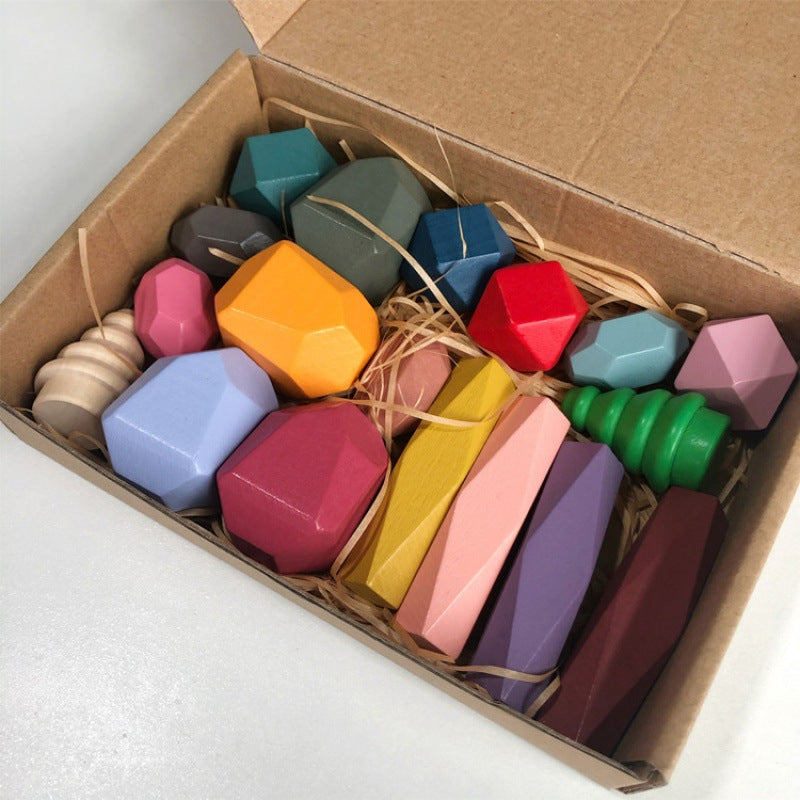 Montessori Stacking Stone Blocks – Colorful Balancing Puzzle Toy for Kids