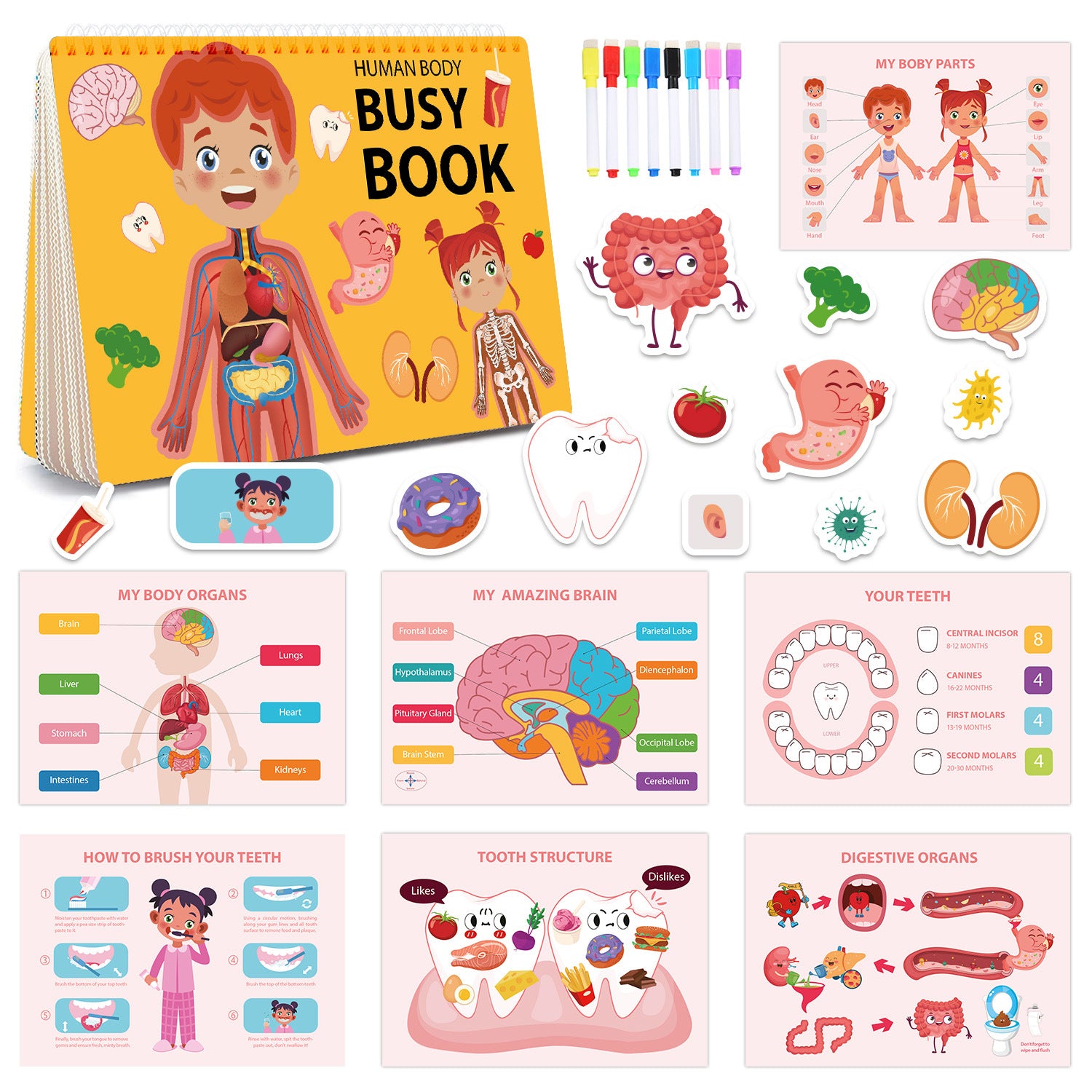 Busy Book for Children – Quiet Montessori Activity Book for Early Education