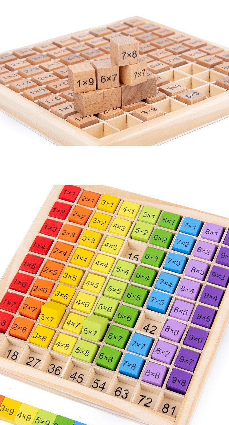 Wooden Multiplication Puzzle Board – Early Math Learning Toy