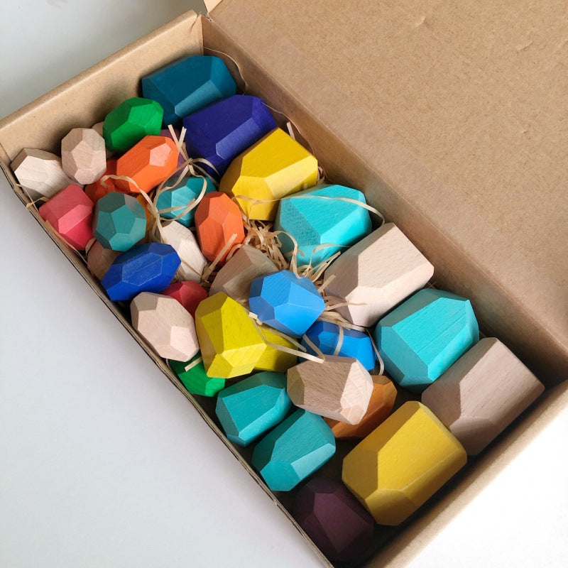 Montessori Stacking Stone Blocks – Colorful Balancing Puzzle Toy for Kids