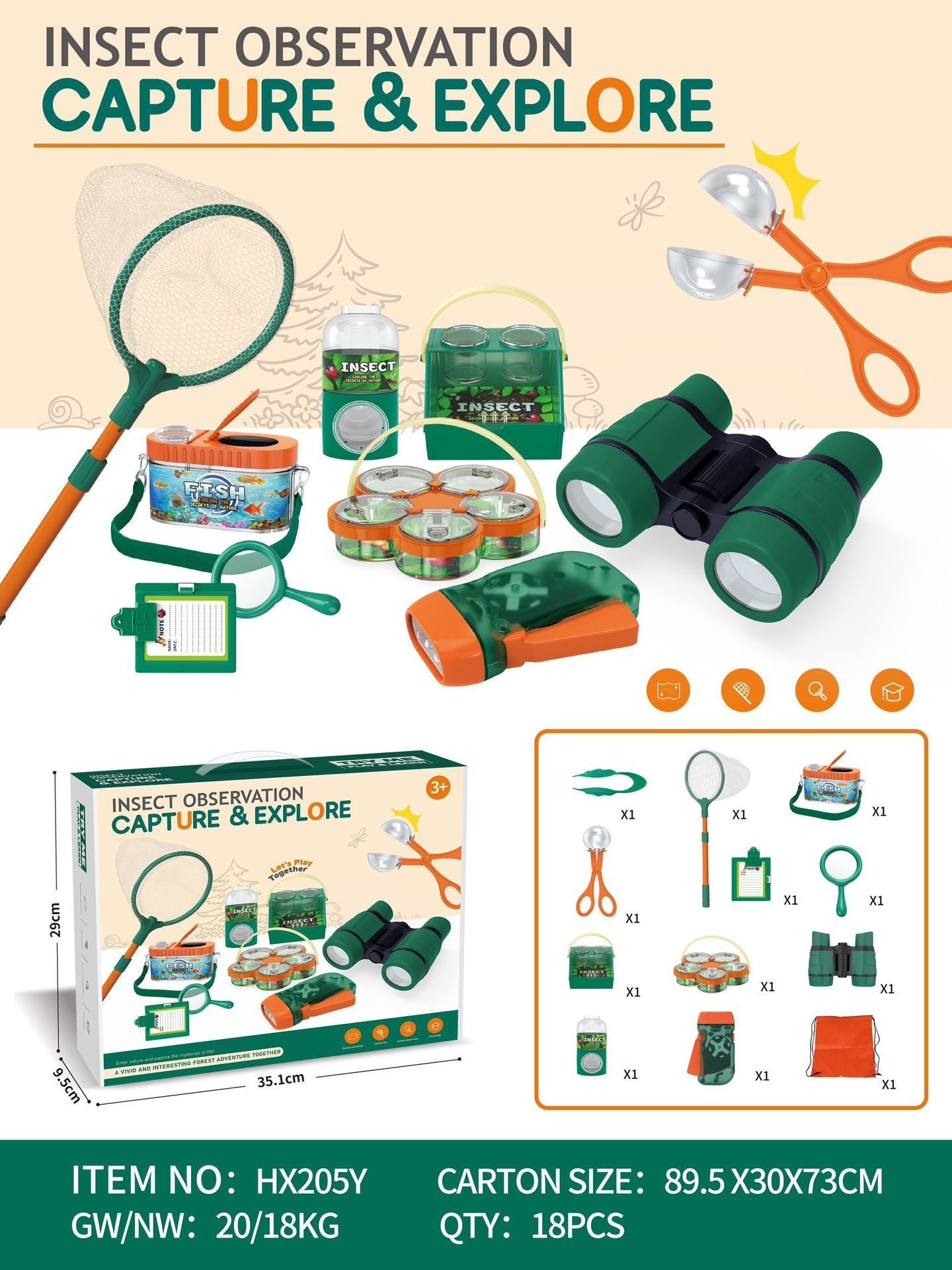 Kids Outdoor Explorer Adventure Set – Bug Catching, Science & Discovery Kit