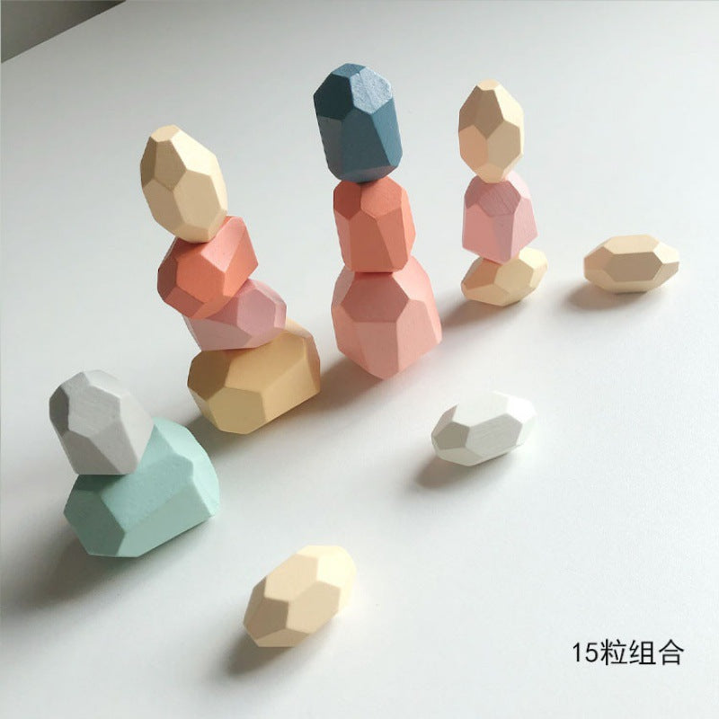 Montessori Stacking Stone Blocks – Colorful Balancing Puzzle Toy for Kids