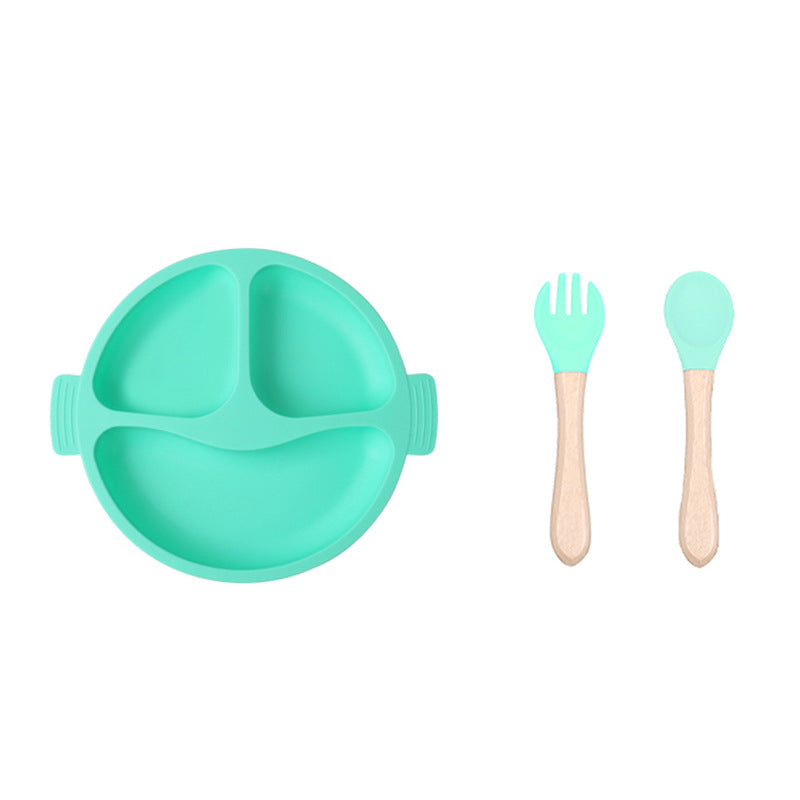 Silicone Divided Baby Plate – 3-Compartment Feeding Set for Toddlers