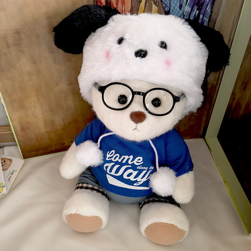 Handmade Jointed Bear Plush Doll – 30cm Soft Toy with Baby Clothes (Medium Size)