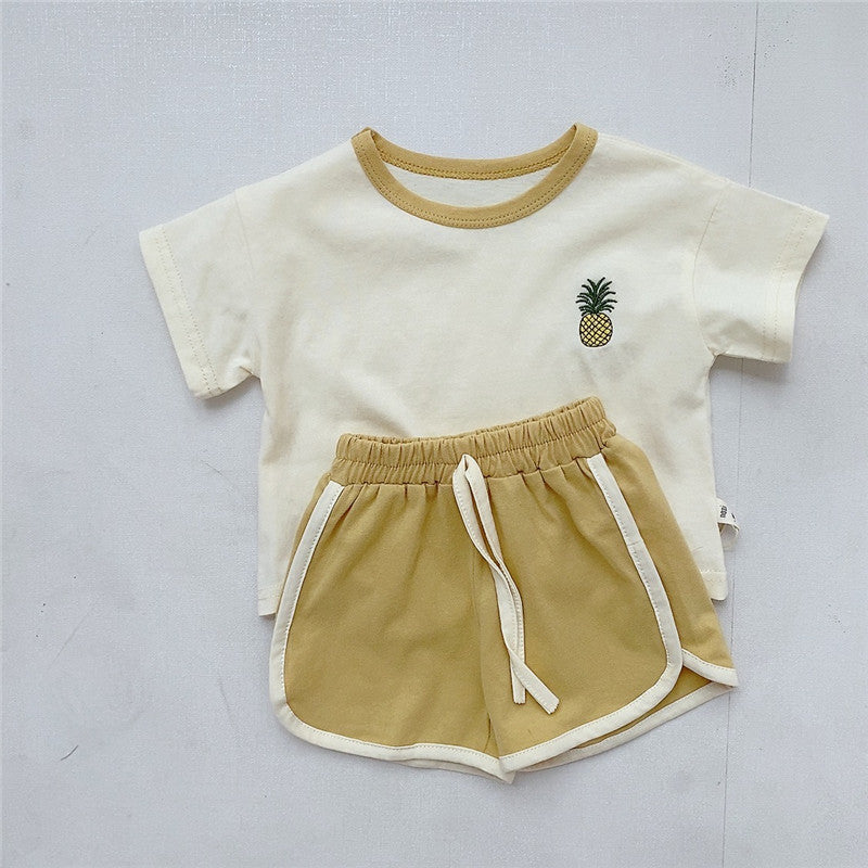 Korean-Style Summer Baby Set – Lightweight Cotton Two-Piece (Unisex)
