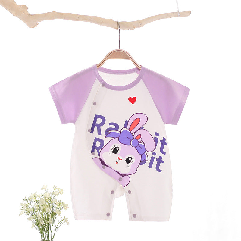 Summer Short Sleeve Baby Onesie – Breathable Combed Cotton Romper for Newborn Boys & Girls