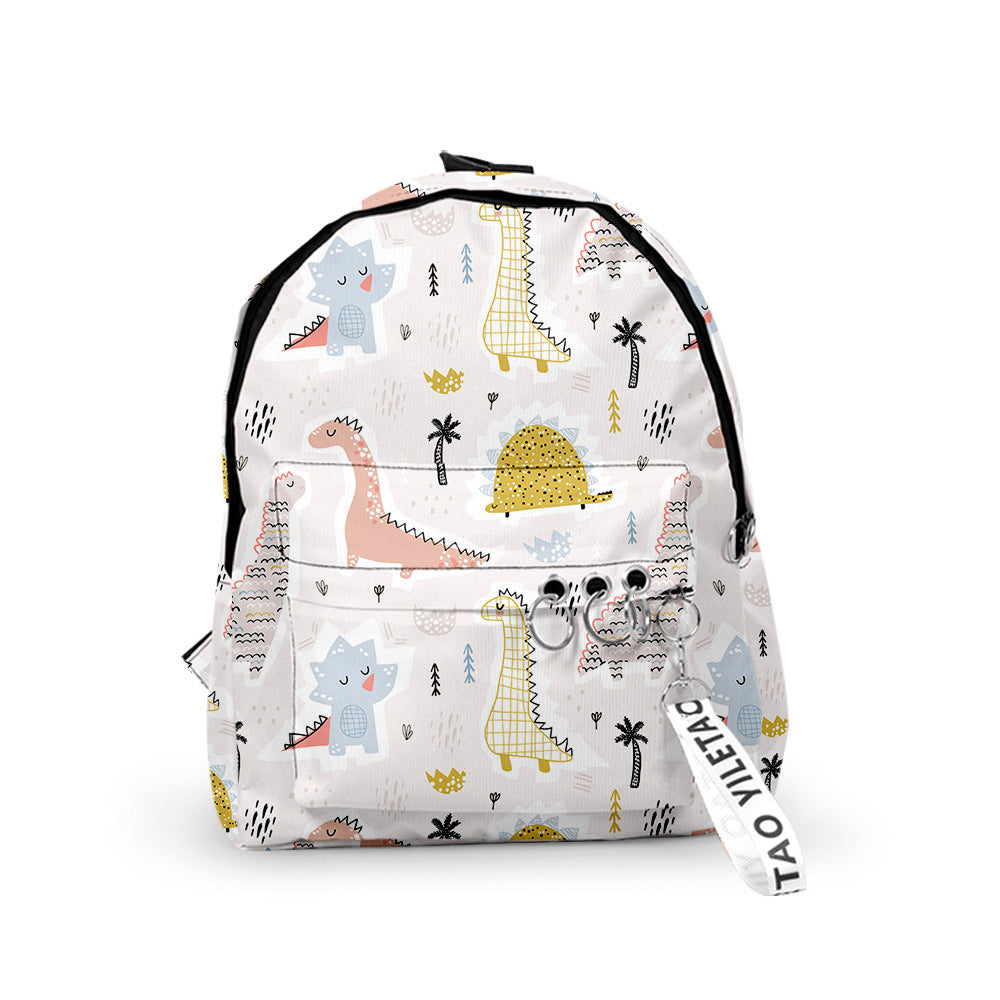 3D Dinosaur Patterned Backpack – Retro European & American Style for Toddlers and Kindergarten