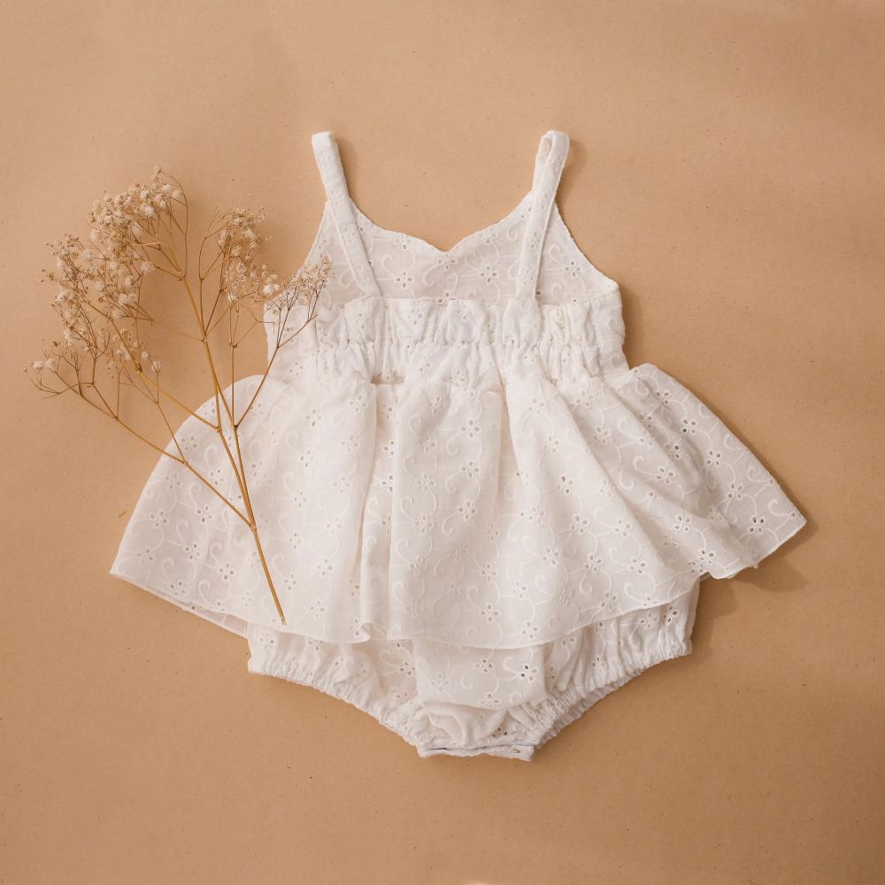 Summer Baby Girl Birthday Dress – Lace & Floral Cotton Party Outfit for Infants