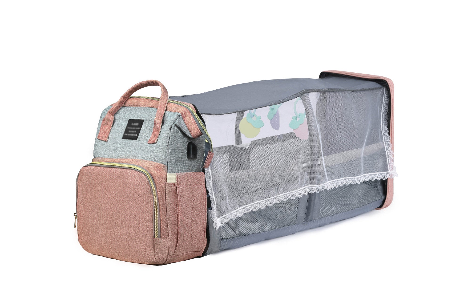 Multifunction Diaper Bag – With Portable Crib & Stroller Straps