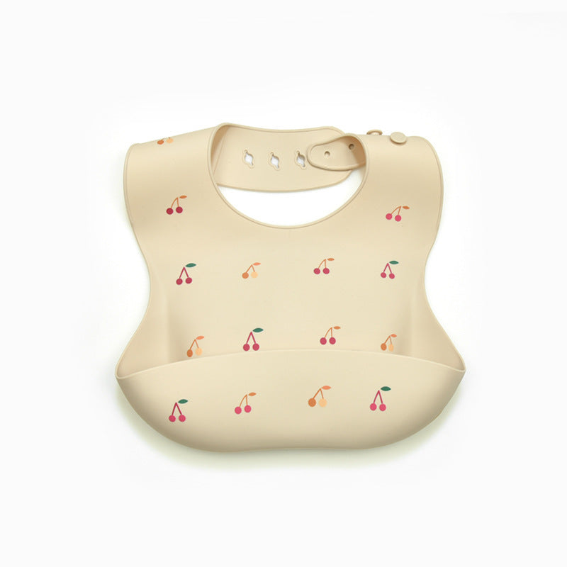 INS Baby Bibs BPA Free Waterproof Soft Silicone Saliva Solid Dripping Banana Bib Cartoon Print Flower Adjustable Lunch Aprons
