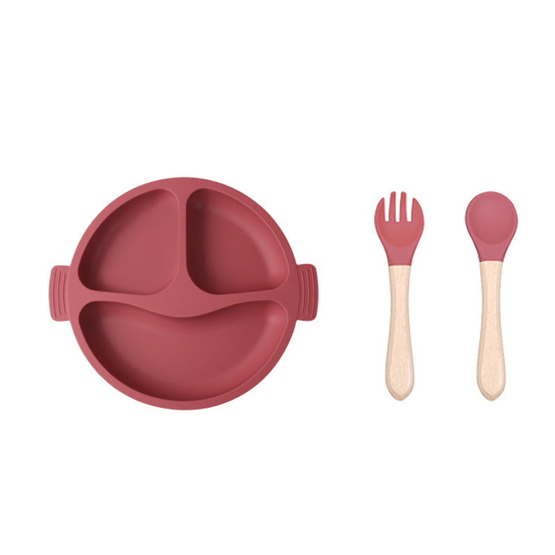 Silicone Divided Baby Plate – 3-Compartment Feeding Set for Toddlers