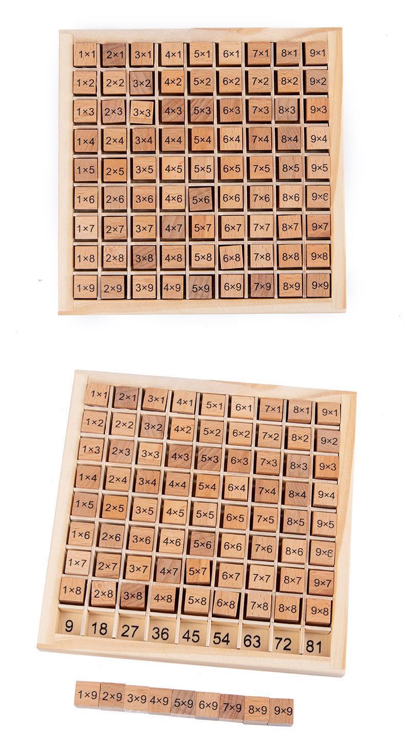 Wooden Multiplication Puzzle Board – Early Math Learning Toy