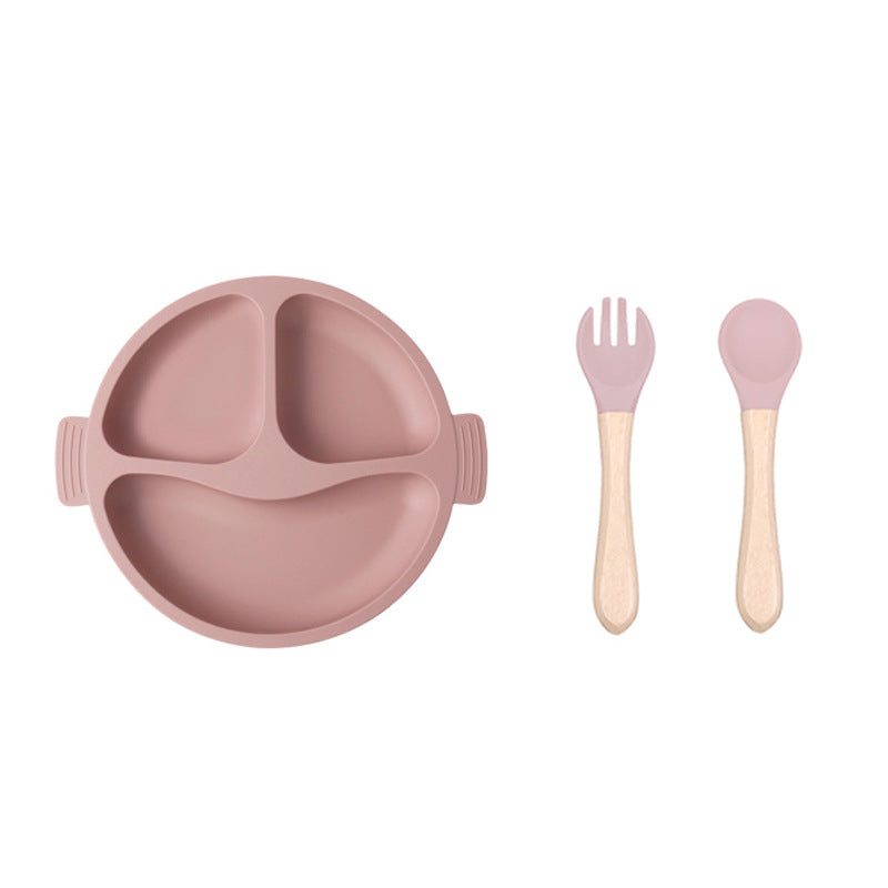 Silicone Divided Baby Plate – 3-Compartment Feeding Set for Toddlers