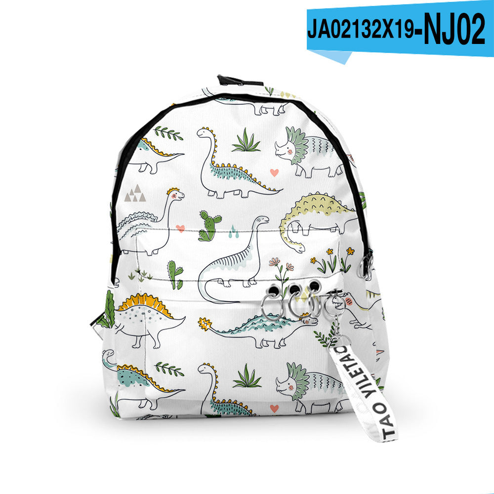 3D Dinosaur Patterned Backpack – Retro European & American Style for Toddlers and Kindergarten