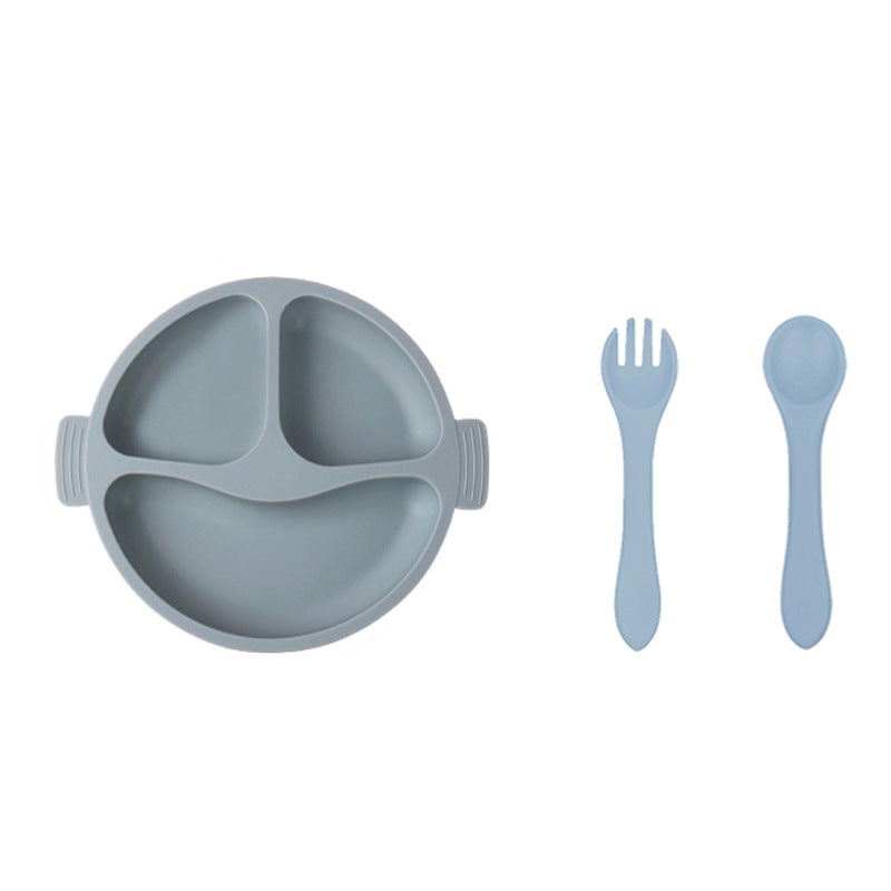 Silicone Divided Baby Plate – 3-Compartment Feeding Set for Toddlers