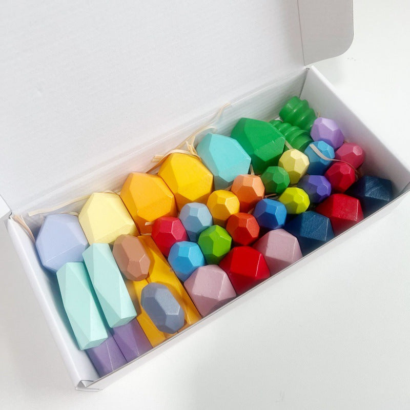 Montessori Stacking Stone Blocks – Colorful Balancing Puzzle Toy for Kids