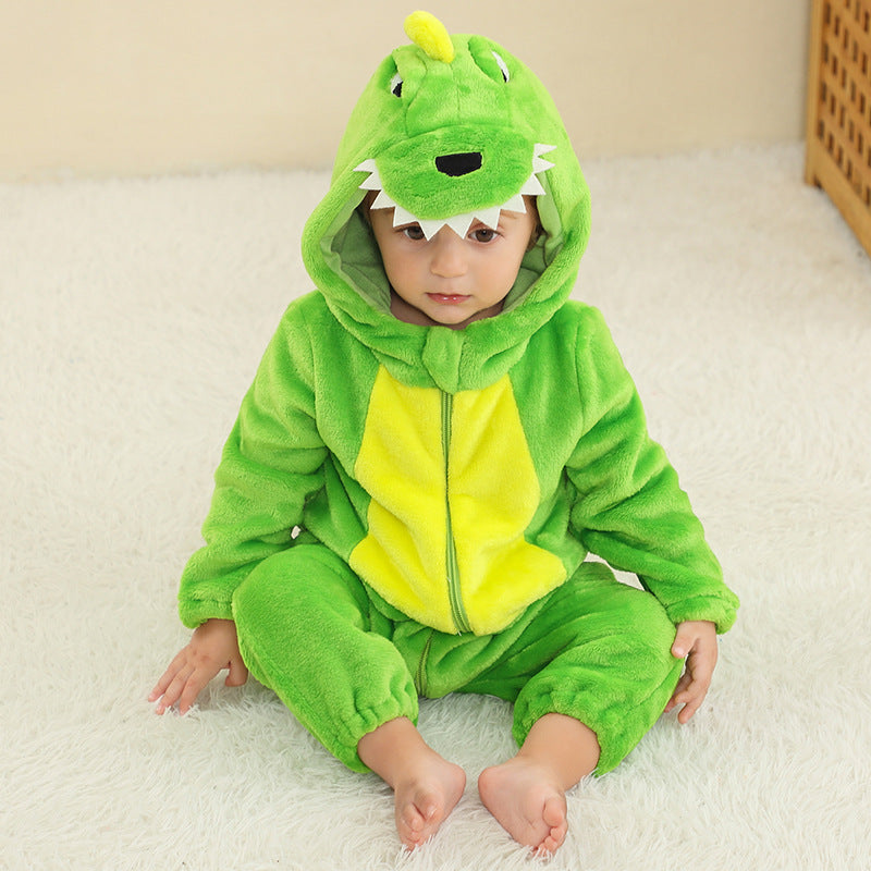 Stitch-Inspired Baby Onesie – Hooded Winter Cartoon Pajamas