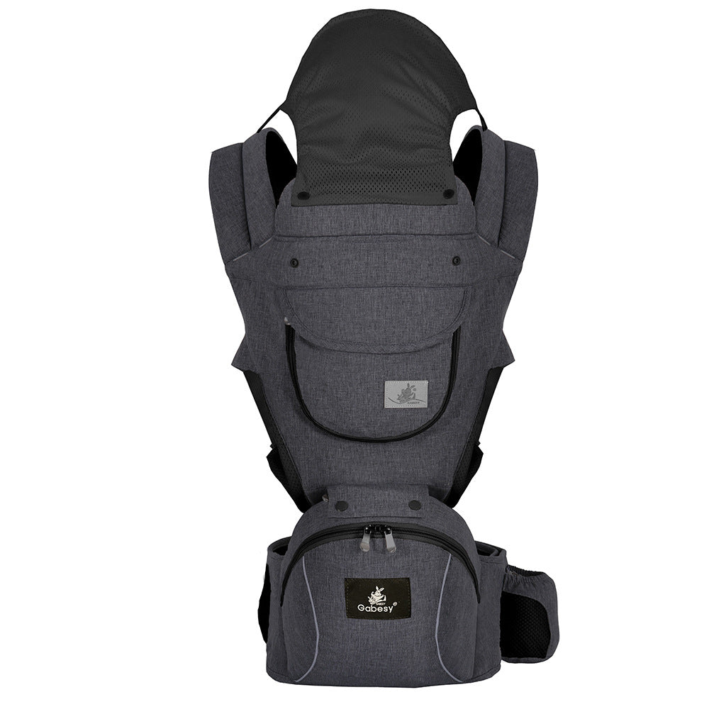 All-Seasons Foldable Baby Carrier – Front & Back Carry with Hip Seat and Lumbar Support (7–45 lbs)