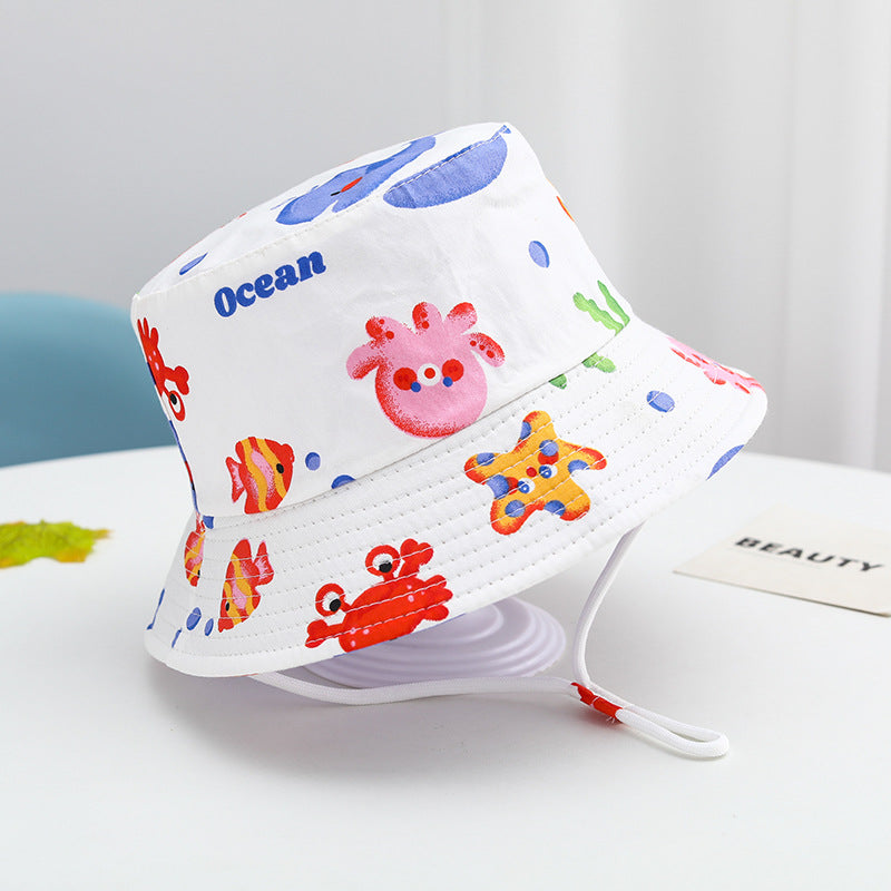 Summer Baby Sun Hat – Cartoon Bucket Hat for Boys & Girls (UV Protection)