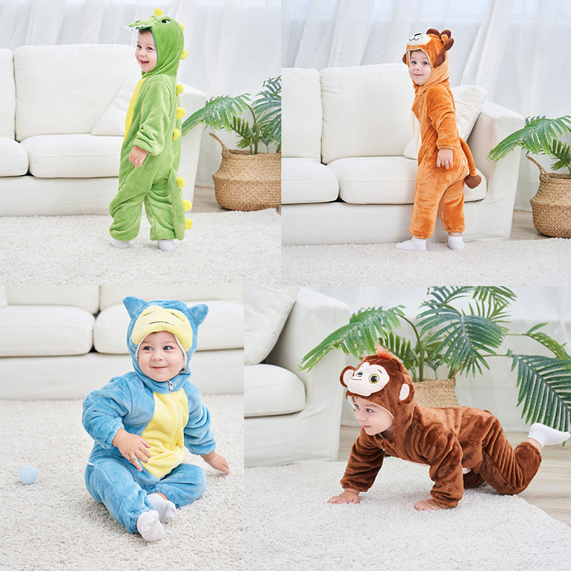 Flannel dinosaur baby onesie cross border baby animal costume