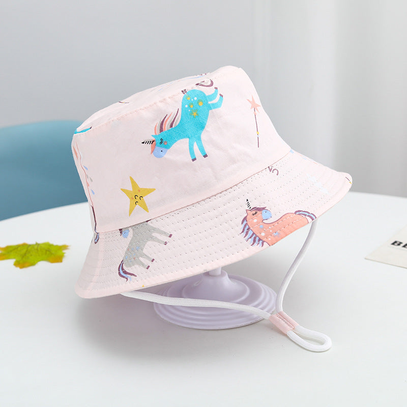 Summer Baby Sun Hat – Cartoon Bucket Hat for Boys & Girls (UV Protection)