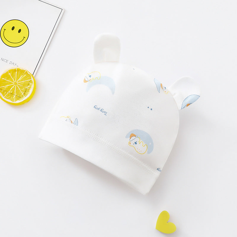 Newborn Cotton Baby Hat – Lightweight Spring & Summer Cap (0–2 Months)