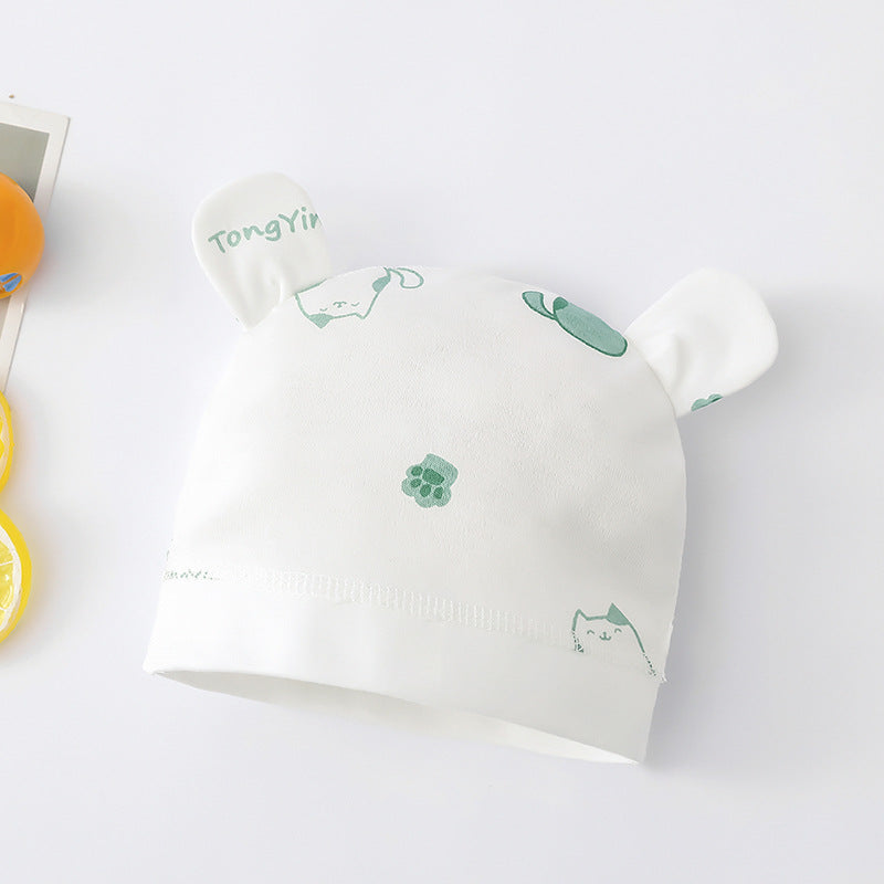 Newborn Cotton Baby Hat – Lightweight Spring & Summer Cap (0–2 Months)