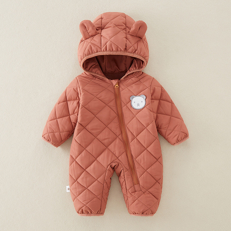 Thick Cotton Baby Jumpsuit for Autumn & Winter – Warm Outdoor Romper for Newborns