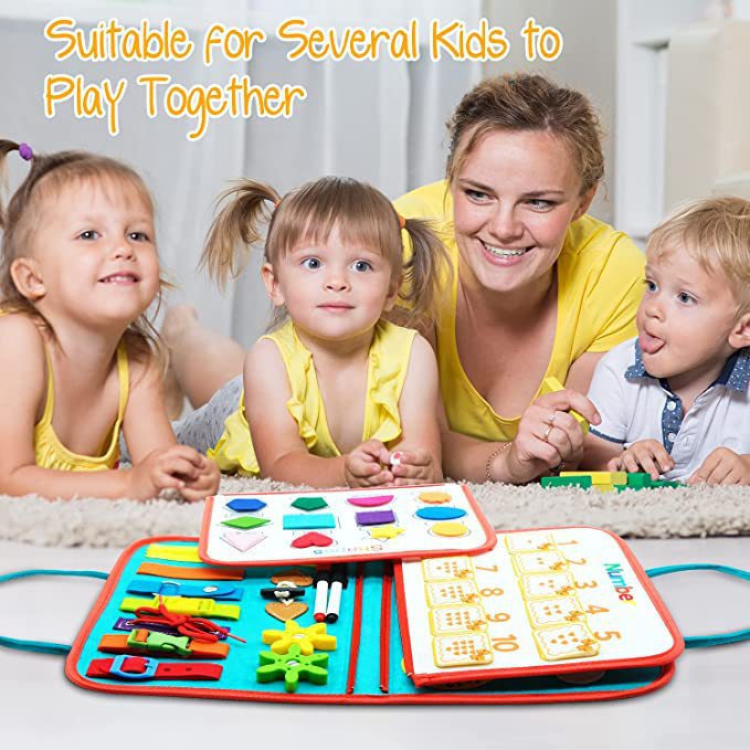 Felt Busy Board for Toddlers – Montessori Sensory Learning Toy