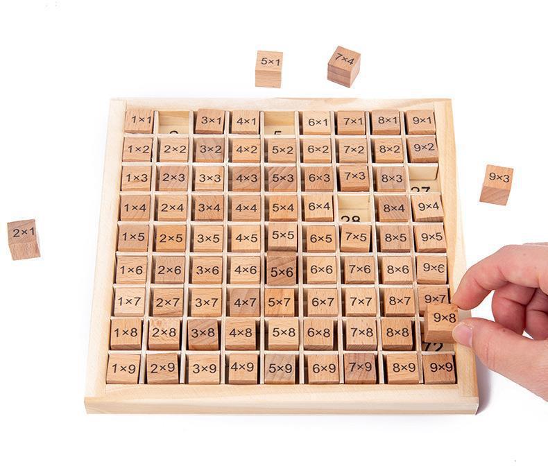Wooden Multiplication Puzzle Board – Early Math Learning Toy
