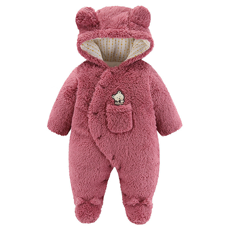 Winter Cotton Baby Jumpsuit – Warm Outdoor Romper Set for Newborns & Toddlers