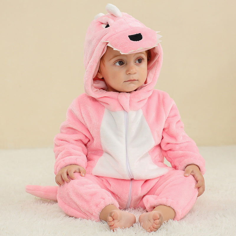 Stitch-Inspired Baby Onesie – Hooded Winter Cartoon Pajamas