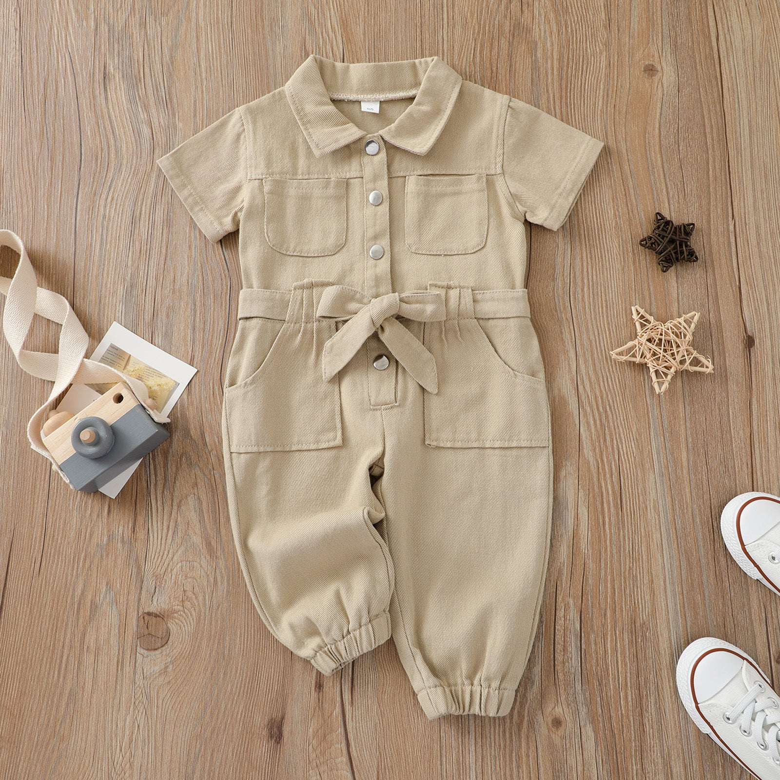 Toddler Girls’ Casual Jumpsuit with Pockets – 1 to 5 Years